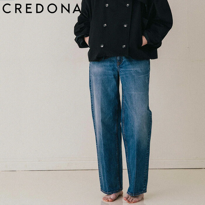 【30%OFFクーポン対象】CREDONA クレドナ 【THE C】EVERYDAY DENIM エブリデイデニム エブリデイ デニム デニムパンツ パンツ ワイドパンツ ワイドストレート ボトムス レディース 秋 冬 秋冬