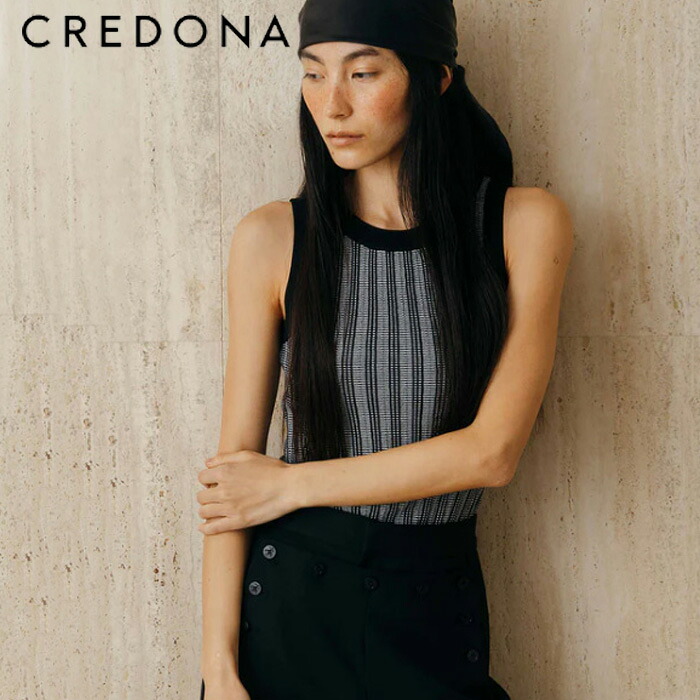 【即納】【2026春夏新作】CREDONA クレドナ TUCK STITCH TANK TOP タックステッチタンクトップ タンクトップ リブタンク リブタンクトップ リブ タンクトップ バックデザイン インナー 1426311069|Premiere プレミエール
