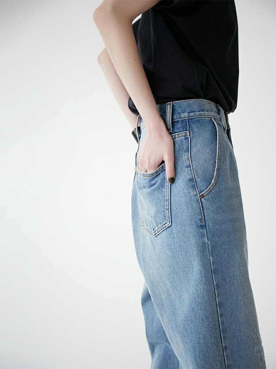 YENN⭐︎新品・未使用、デニム⭐︎ハイライズタックワイドパンツ YENN（イェン） ハイライズ タック ワイド デニムパンツ / レディース