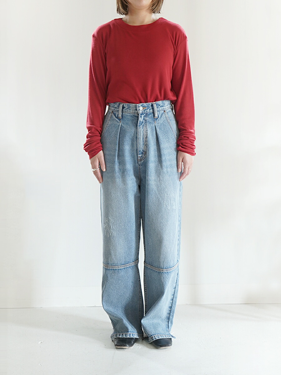 YENN ハイライズタックワイドパンツ　デニム 楽天市場】【予約】【11月上旬～中旬入荷予定】YENN イエン