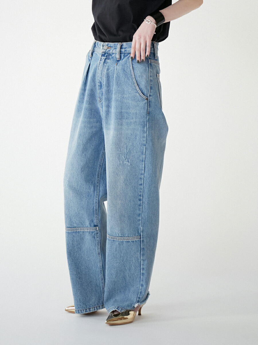 YENN⭐︎新品・未使用、デニム⭐︎ハイライズタックワイドパンツ 予約】【34/11月上旬～中旬入荷予定】【その他/2月上旬～中旬入荷予定