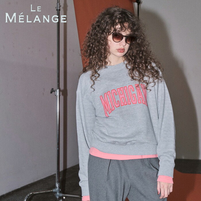 【予約】【10月上旬~中旬入荷予定】LE MELANGE ル メランジュ ルメランジュ カレッジロゴスウェットカレッジロゴ ロゴスウェット ロゴトレーナー ロゴ ロゴプリント スウェット トレーナー トップス 8651004|Premiere プレミエール