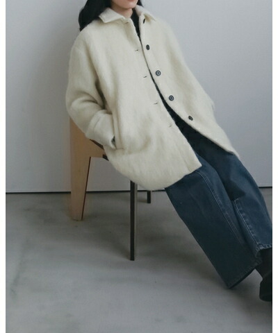 【予約】【10月中旬~下旬入荷予定】anuke アンヌーク Shaggy Over Jacket シャギーオーバージャケット シャギーオーバーシャツ シャギー オーバーシャツ シャツジャケット オーバージャケット アウター アイボリー チャコールグレー 62620106|Premiere プレミエール