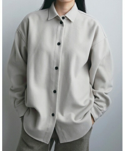 【予約】【10月中旬～下旬入荷予定】anuke アンヌーク Wool Over Shirts ウールオーバーシャツ オーバーシャツ ビッグシャツ シャツジャケット ロングシャツ ウールシャツ アイボリー チャコールグレー ネイビー 62620415｜Premiere プレミエール