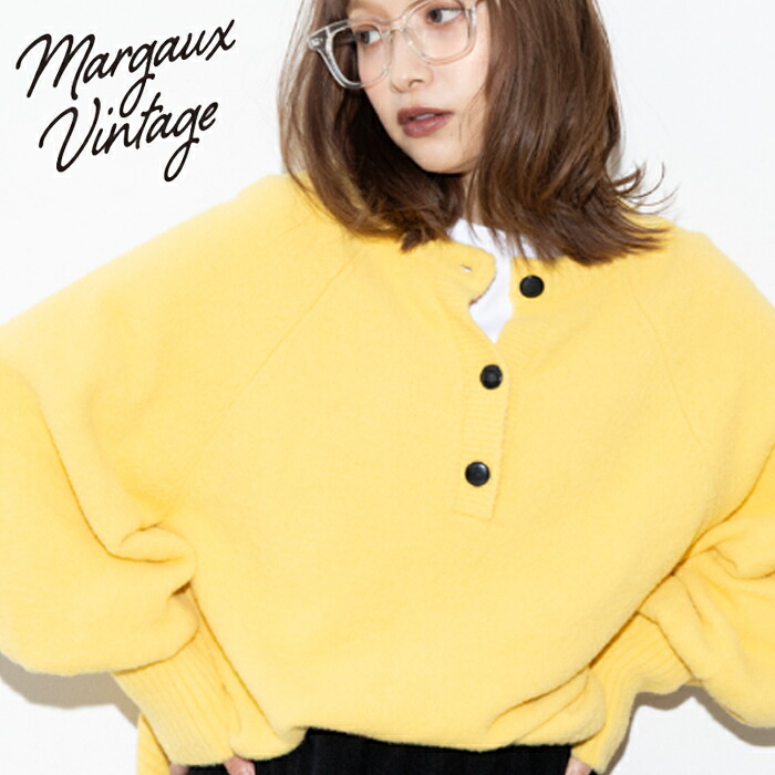 【予約】【10月中旬～下旬入荷予定】MARGAUX VINTAGE マルゴーヴィンテージ ヘンリーニットプルオーバー ヘンリーネック ニット ニットトップス ふわふわ ふんわり 26145｜Premiere プレミエール