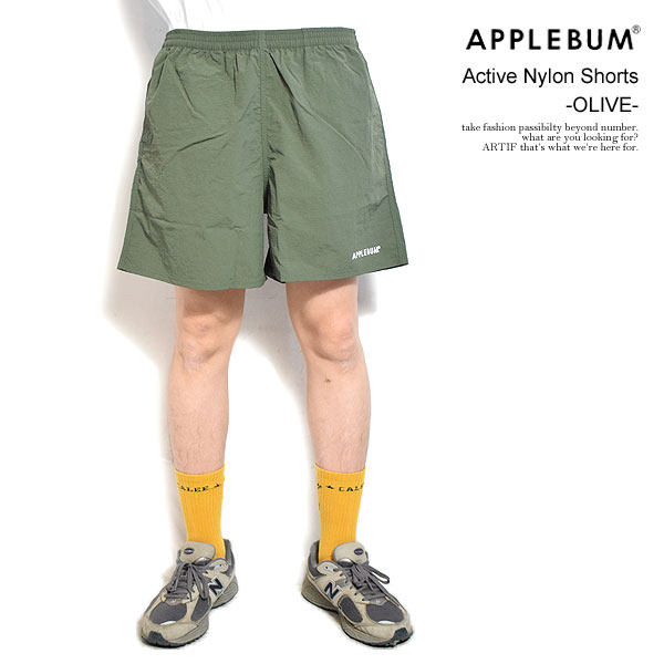 アップルバム ショートパンツ APPLEBUM Active Nylon Shorts -OLIVE- メンズ パンツ ショーツ ナイロンショーツ 送料無料 ストリート