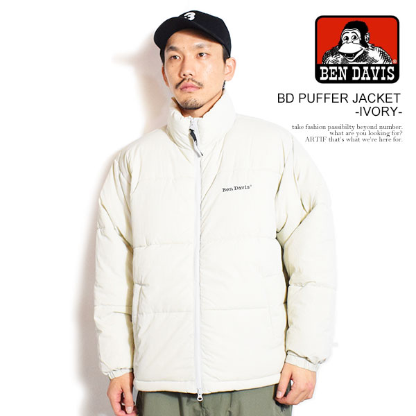 ベンデイビス ジャケット BEN DAVIS BD PUFFER JACKET -IVORY- メンズ スタンドカラー 中綿ジャケット 送料無料 ストリート