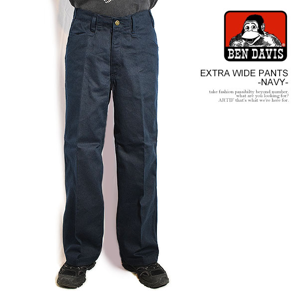ベンデイビス パンツ BEN DAVIS EXTRA WIDE PANTS -NAVY- メンズ ワークパンツ カツラギ ワイドパンツ 送料無料 ストリート|CRESCENT LOTUS