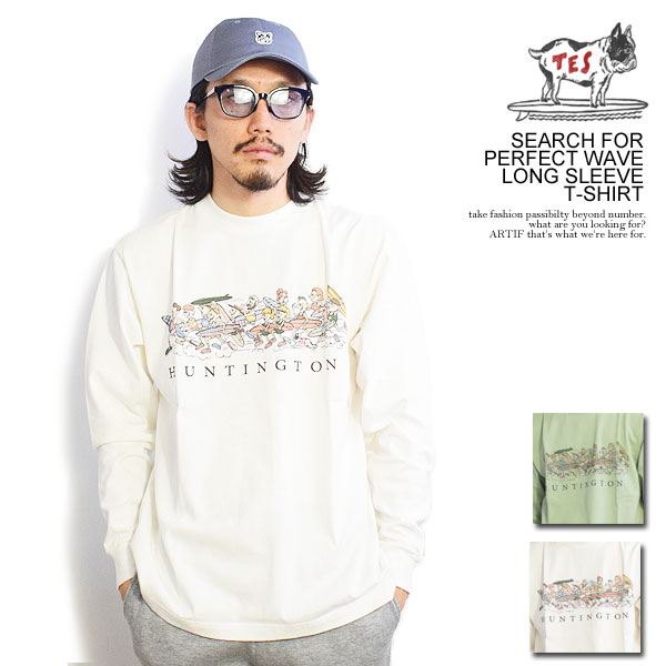 エンドレスサマー Tシャツ The Endless Summer TES SEARCH FOR PERFECT WAVE LONG SLEEVE T-SHIRT メンズ レディース ロンT｜CRESCENT LOTUS
