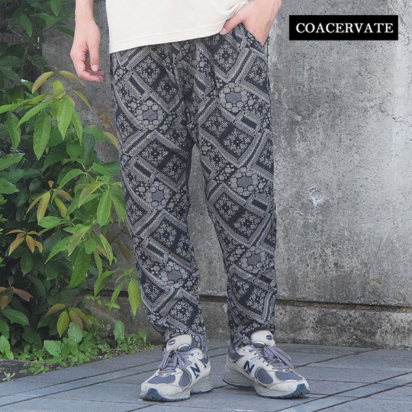 コアセルベート パンツ COACERVATE BANDANA PATTERN EASY PANTS メンズ 総柄 バンダナ柄 イージーパンツ 送料無料 ストリート