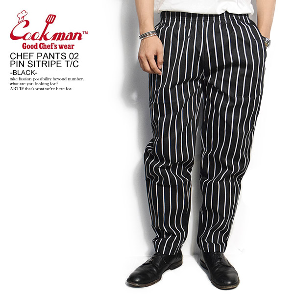 楽天市場】クックマン シェフパンツ COOKMAN CHEF CARGO PANTS STRIPE -BLACK- ストリート系 ファッション :  CRESCENT LOTUS