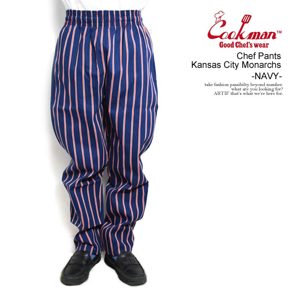 【楽天市場】クックマン パンツ COOKMAN Chef Pants Kansas City Monarchs NAVY メンズ シェフ