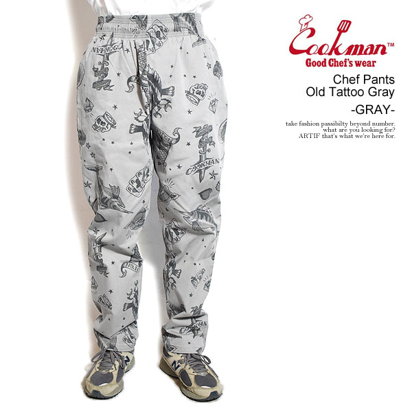 楽天市場】COOKMAN クックマン Chef Pants Old Tattoo Gray -GRAY
