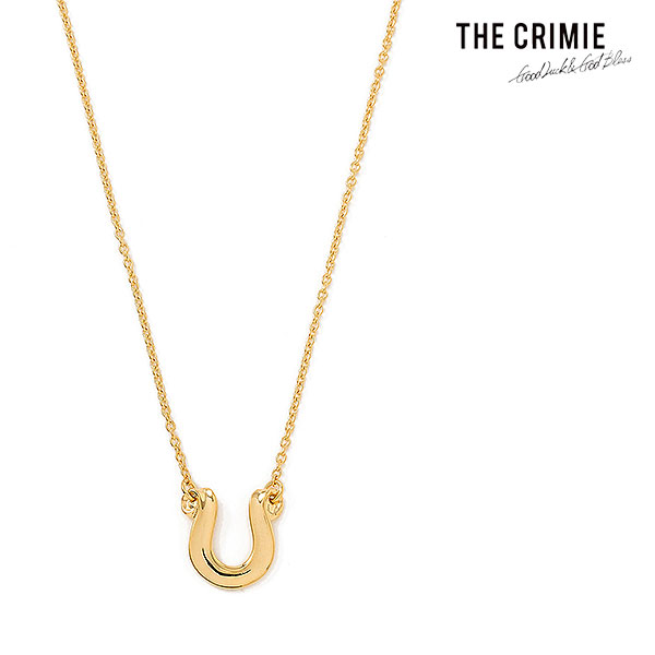 クライミー ネックレス CRIMIE LETTER RIBBON HORSE SHOE NECKLACE 24KDP 送料無料