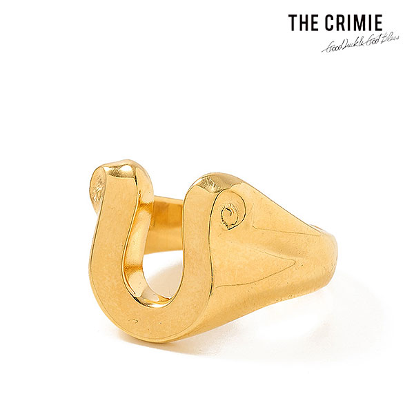 2026 春夏 先行予約 2月中旬～下旬入荷予定 クライミー リング CRIMIE LETTER RIBBON HORSE SHOE RING SMALL 24KDP 送料無料 キャンセル不可