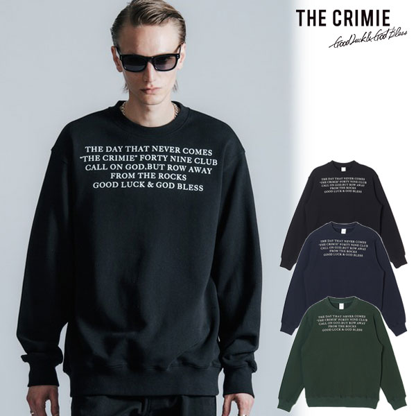 2025 秋冬 先行予約 11月中旬～下旬入荷予定 クライミー スウェット CRIMIE TYPO GRAPHIC CREW NECK SWEAT 送料無料 キャンセル不可