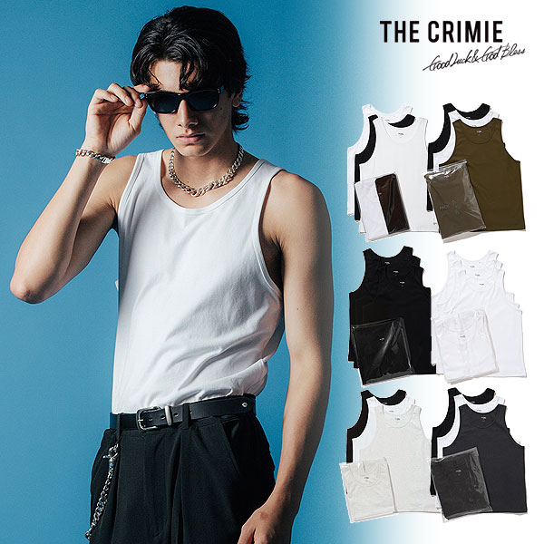 クライミー タンクトップ CRIMIE TANK TOP 2P + 1P SERVICE 3P PACK メンズ ノースリーブ パックTシャツ 3枚入り 送料無料 ストリート|CRESCENT LOTUS