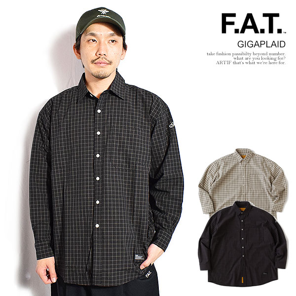 エフエーティー シャツ FAT GIGAPLAID メンズ 長袖 チェックシャツ ビッグシルエット チェック柄 送料無料 ストリート