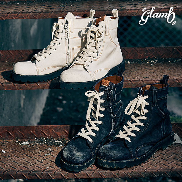 靴 glamb Strummer boots / Black glamb ブーツ Four Holes Chukka Boots / フォーホールチャッカ