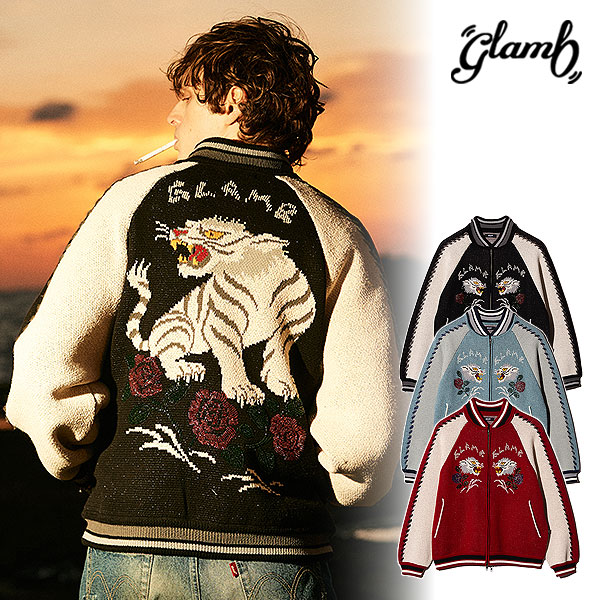 グラム ジャケット glamb White Tiger Knit Ska Jumper ホワイトタイガーニットスカジャンパー 送料無料