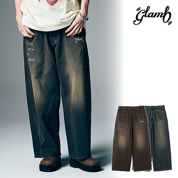 2026 夏 先行予約 7月中旬～下旬入荷予定 グラム パンツ glamb Studs Wide Denim スタッズワイドデニム 送料無料 キャンセル不可