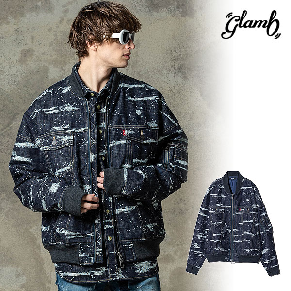 グラム ジャケット glamb Splash Jacquard Denim MA-1 スプラッシュジャガードデニムMA-1 送料無料