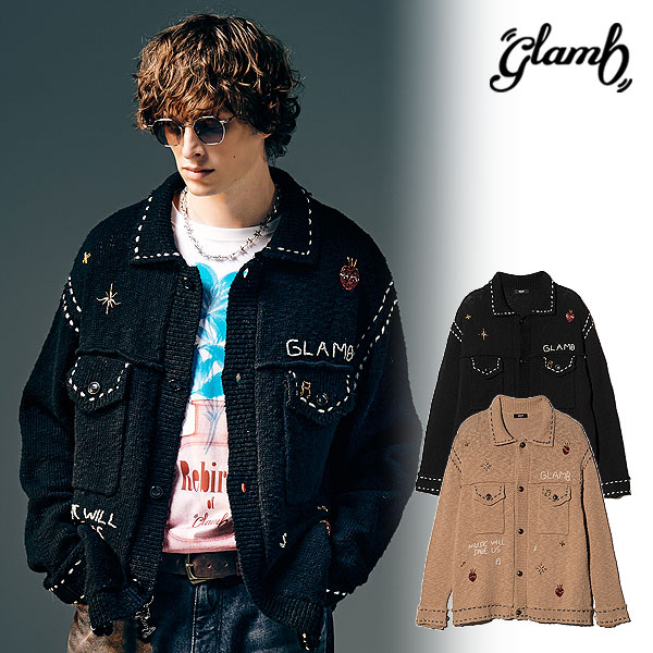 2025 冬 先行予約 12月下旬～1月上旬入荷予定 グラム ジャケット glamb Beadswork Knit Jacket ビーズワークニットジャケット 送料無料 キャンセル不可