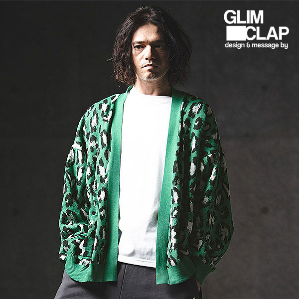 2026 春夏 1st 先行予約 1月下旬～2月上旬入荷予定 グリムクラップ カーディガン GLIMCLAP Leopard Jacquard Knit Cardigan メンズ 送料無料 キャンセル不可｜CRESCENT LOTUS