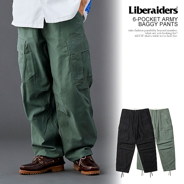 リベレイダース パンツ Liberaiders 6-POCKET ARMY BAGGY PANTS メンズ カーゴパンツ バギーカーゴ BDUパンツ 送料無料 ストリート