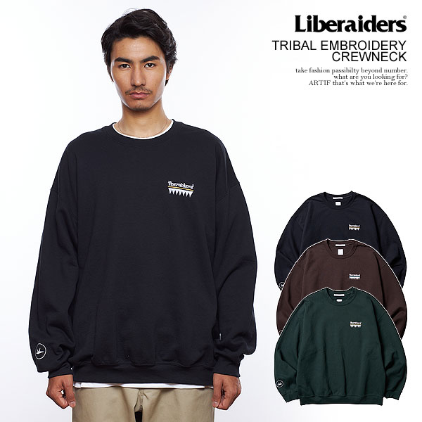 30％OFF SALE セール リベレイダース スウェット Liberaiders TRIBAL EMBROIDERY CREWNECK メンズ トレーナー ヴィンテージ加工 送料無料 ストリート