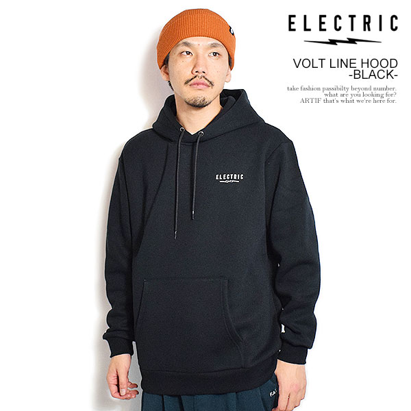 エレクトリック パーカー ELECTRIC VOLT LINE HOOD -BLACK- メンズ プルオーバー 裏起毛 アウトドア レジャー 送料無料 ストリート|CRESCENT LOTUS