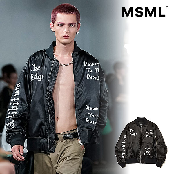 2026 春夏 先行予約 2月中旬～下旬入荷予定 エムエスエムエル ジャケット MSML MA1 EMBROIDERY SATIN JACKET 送料無料 キャンセル不可
