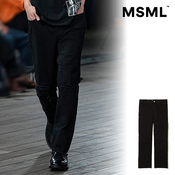 2026 春夏 先行予約 3月中旬～下旬入荷予定 エムエスエムエル パンツ MSML STRETCH TWILL DESTROY CROPPED PANTS 送料無料 キャンセル不可