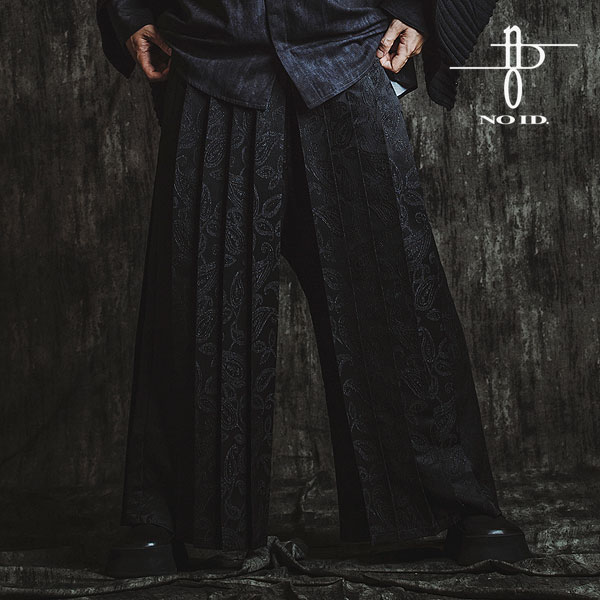 30％OFF SALE セール ノーアイディー パンツ NO ID. BLACK ハカマプリーツトラウザーズ メンズ ハカマパンツ ワイドシルエット送料無料 10,560円