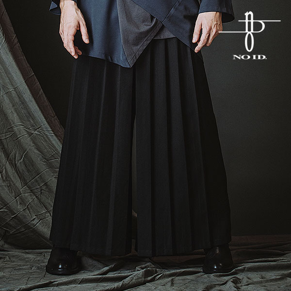 2026 春 先行予約 2月下旬入荷予定 ノーアイディー パンツ NO ID. BLACK ハカマプリーツトラウザーズ メンズ 送料無料 キャンセル不可
