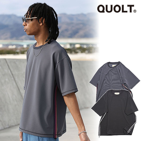 クオルト Tシャツ QUOLT SIDE-KNIT CUTSEW メンズ 送料無料
