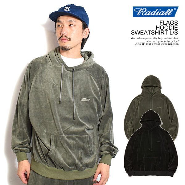 40％OFF SALE セール ラディアル パーカー RADIALL FLAGS - HOODIE SWEATSHIRT L/S radiall メンズ プルオーバー ベロア 送料無料 ストリート