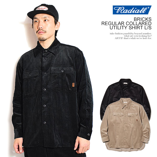 20％OFF SALE セール ラディアル シャツ RADIALL BRICKS - REGULAR COLLARED UTILITY SHIRT L/S radiall メンズ 長袖 コーデュロイシャツ 送料無料 ストリート