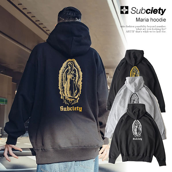 サブサエティ パーカー SUBCIETY Maria hoodie subciety メンズ プルオーバー スウェット ヘビーウェイト 裏起毛 送料無料 ストリート