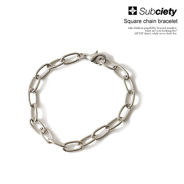 サブサエティ ブレスレット SUBCIETY Square chain bracelet subciety メンズ 真鍮製 チェーンブレスレット 送料無料 ストリート