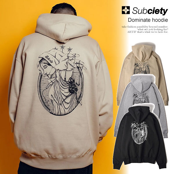 サブサエティ パーカー SUBCIETY Dominate hoodie subciety メンズ プルオーバー スウェット ヘビーウェイト 裏起毛 送料無料 ストリート
