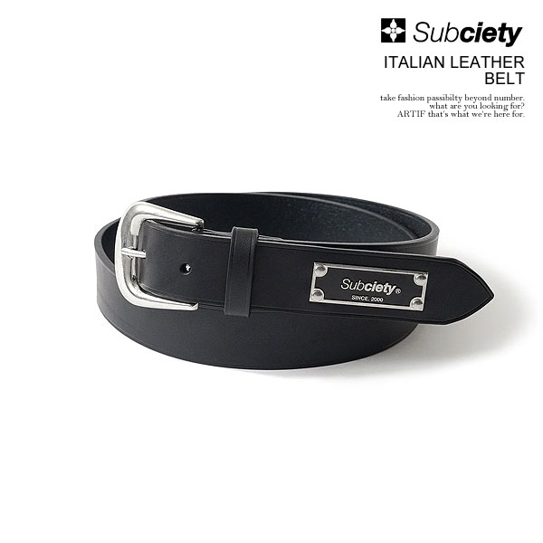 サブサエティ ベルト SUBCIETY ITALIAN LEATHER BELT subciety メンズ レザーベルト プレーンベルト 牛革 送料無料 ストリート