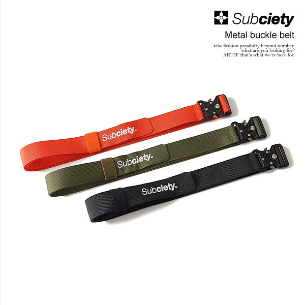 サブサエティ ベルト SUBCIETY Metal buckle belt subciety メンズ ガチャベルト タクティカルベルト 送料無料 ストリート