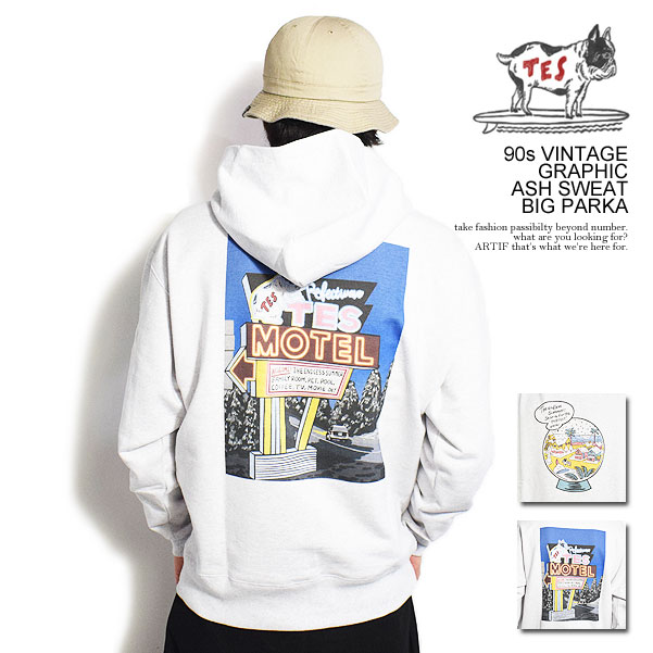 エンドレスサマー パーカー The Endless Summer TES 90s VINTAGE GRAPHIC ASH SWEAT BIG PARKA メンズ プルオーバー 送料無料 ストリート