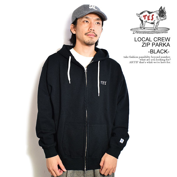 TES-The Endless Summer ジップアップパーカー　BLACK The Endless Summer パーカー TES LOCAL CREW ZIP PARKA