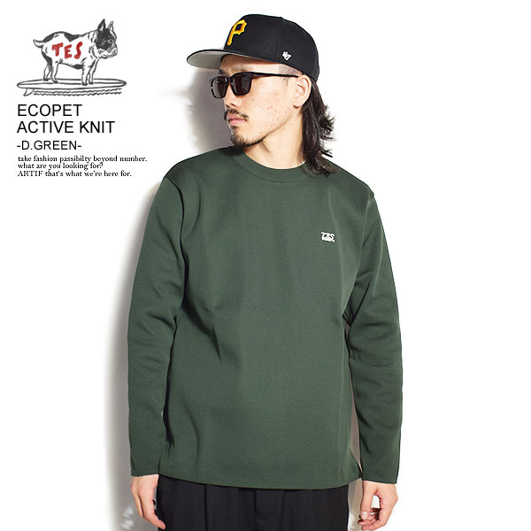The Endless Summer エンドレスサマー ニット クルーネック TES ECOPET ACTIVE KNIT D GREEN メンズ レディース 男女兼用 おしゃれ｜CRESCENT LOTUS