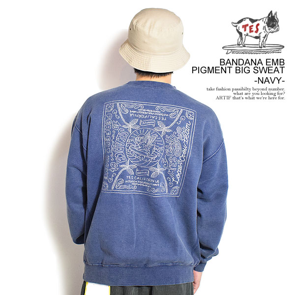 エンドレスサマー スウェット The Endless Summer TES BANDANA EMB PIGMENT BIG SWEAT -NAVY- メンズ トレーナー TES 送料無料 ストリート|CRESCENT LOTUS