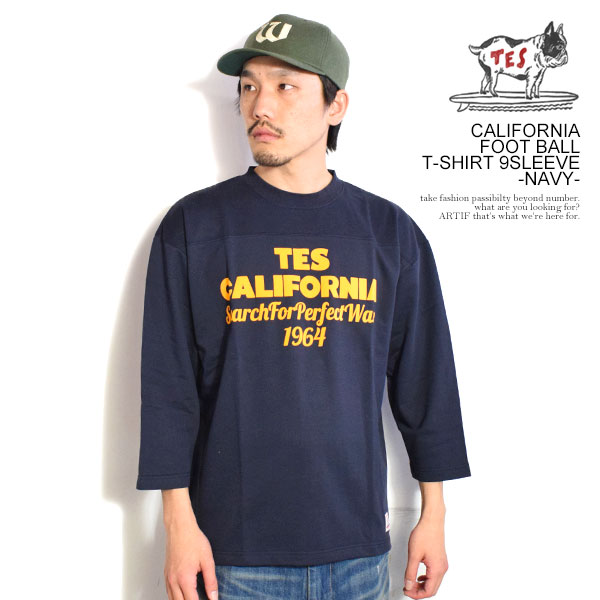 エンドレスサマー Tシャツ The Endless Summer TES CALIFORNIA FOOT BALL T-SHIRT 9SLEEVE -NAVY- メンズ 9分袖 フットボールTシャツ TES USコットン 送料無料 ストリート