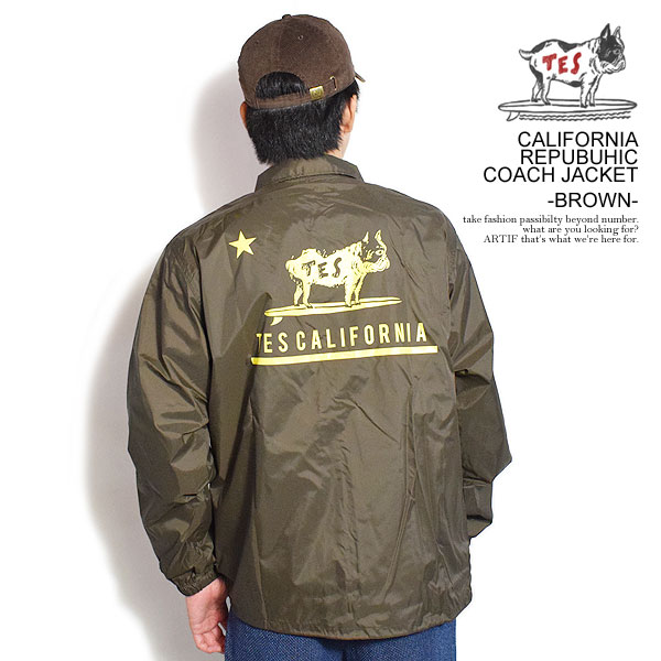 エンドレスサマー ジャケット The Endless Summer TES CALIFORNIA REPUBUHIC COACH JACKET -BROWN- メンズ コーチジャケット TES 送料無料 ストリート｜CRESCENT LOTUS