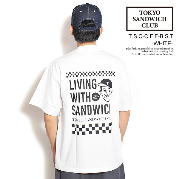 トウキョウサンドウィッチクラブ Tシャツ TOKYO SANDWICH CLUB T.S.C-C.F.F-B.S.T -WHITE- メンズ 半袖 ヘビーオンス 送料無料 ストリート